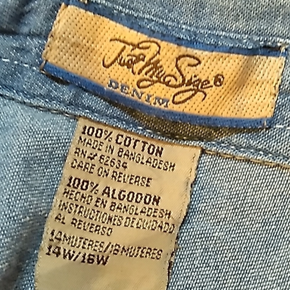 Just My Size 14W denim embroidered shirt bears 🐻 - Picture 6 of 6